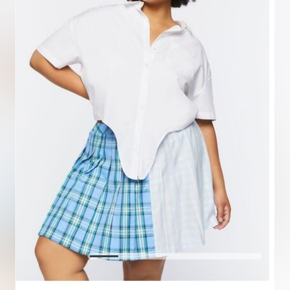 Forever 21+ Reworked Plaid Mini Skirt, NWT, Size 0X - Picture 1 of 12